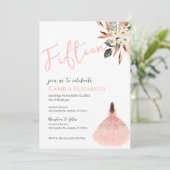 Invitation Boho Floral Quinceañera (Debout devant)