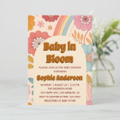 Invitation Boho Floral Rainbow Baby in Bloom Baby Shower    (Debout devant)