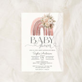 Invitation Boho Floral Rainbow Girl Baby shower