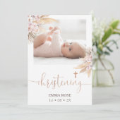 Invitation Boho Floral Rose Calligraphie (Debout devant)