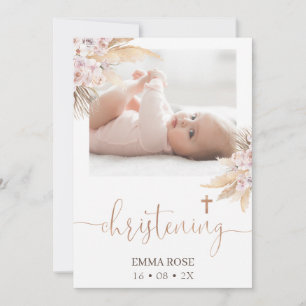 Invitation Boho Floral Rose Calligraphie