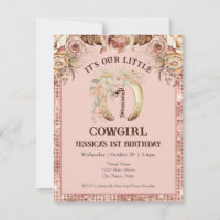 Boho Floral Rose Cowgirl 1er anniversaire