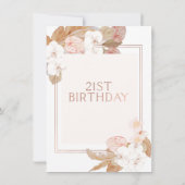 Invitation Boho Floral Rose Gold 21ème anniversaire Invitatio (Dos)