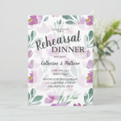 Invitation Boho Floral rose Mariage Dîner de répétition (Debout devant)