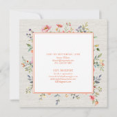 Invitation Boho Floral Rustic Botanique Baby shower Carré (Dos)