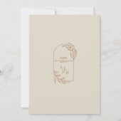 Invitation Boho Floral Rustic Monogramme Mariage islamique (Dos)