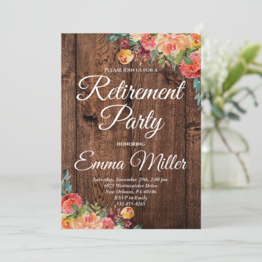Invitation Boho Floral Rustic Retraite (Debout devant)