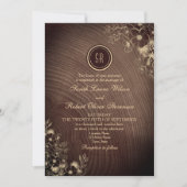 Invitation Boho Floral Rustic Wood Mariage QR Code (Devant)