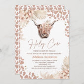 Invitation Boho Floral Saint-Vache Highland Baby shower de la (Devant / Derrière)
