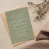 Invitation Boho Floral Simple Aquarelle Vert Palm Feuilles