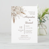 Invitation Boho Floral Spanish Wedding (Debout devant)