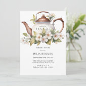 Invitation Boho Floral Spring | Fête des mariées de thé du ja (Debout devant)