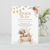 Invitation Boho Floral Stock Le Bar Couple Douche (Debout devant)