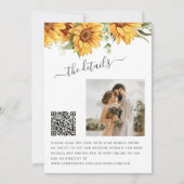 Invitation Boho floral sunflower black and white wedding (Dos)
