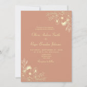Invitation Boho Floral Terracotta Mariage (Devant)