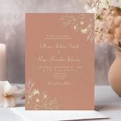 Invitation Boho Floral Terracotta Mariage