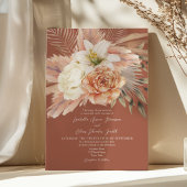 Invitation Boho Floral Terracotta Mariage de automne