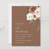 Invitation Boho Floral Terracotta Modern Wedding (Devant)