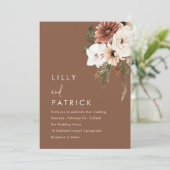 Invitation Boho Floral Terracotta Modern Wedding (Debout devant)