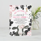 Invitation Boho Floral Vache Avez-Vous Entendu L'Anniversaire (Debout devant)