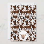 Invitation Boho Floral Vache Vache Brown Vache Imprimer Baby  (Dos)