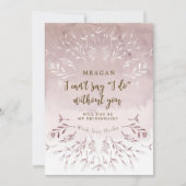 Invitation boho floral violet serez-vous ma servante (Devant)