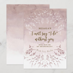 Invitation boho floral violet serez-vous ma servante