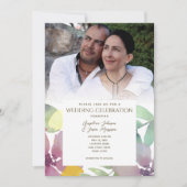 Invitation Boho Floral Watercolor Mariage photo (Devant)