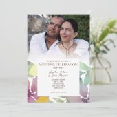 Invitation Boho Floral Watercolor Mariage photo (Debout devant)