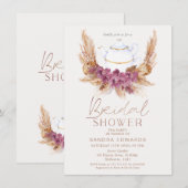 Invitation Boho Floral Wea Tea Party Fête des mariées (Devant / Derrière)