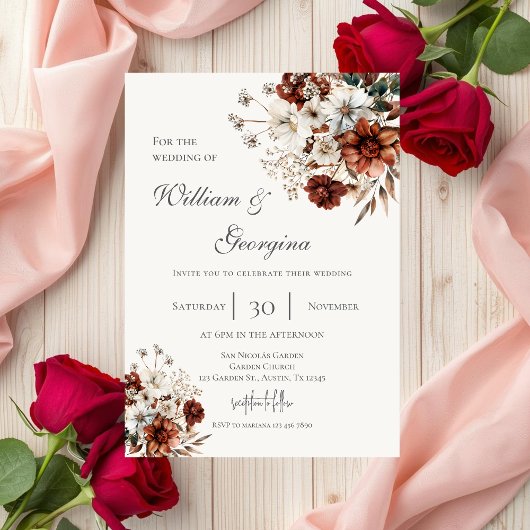 Invitation Boho floral wedding