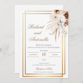 Invitation Boho Floral Wedding (Devant / Derrière)