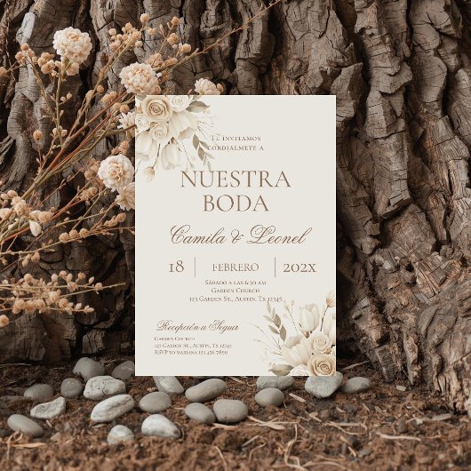 Invitation Boho Floral Wedding in Spanish