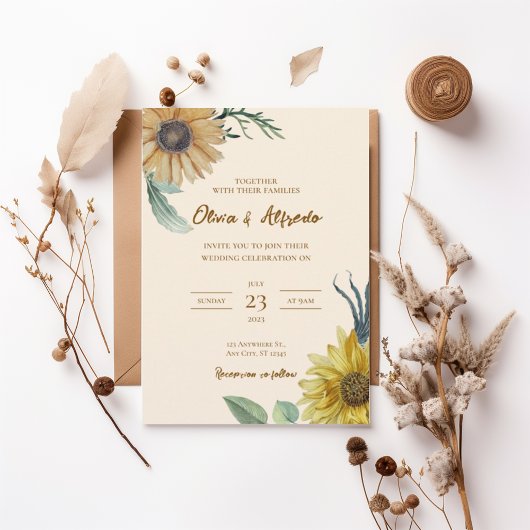 Invitation Boho Floral Wedding Invite