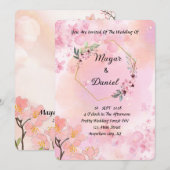 Invitation Boho Floral Wedding Inviter Cette Saison (Devant / Derrière)