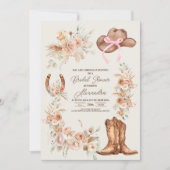 Invitation Boho Floral Western Fête des mariées (Devant)