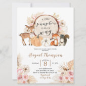 Invitation Boho Floral Woodland Baby shower Citrouille (Devant)