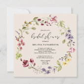 Invitation Boho Floral Wreath Botanical Fête des mariées Invi (Devant)