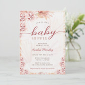 Invitation Boho Florals Baby shower neutre Orchidée bohémienn (Debout devant)