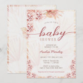 Invitation Boho Florals Baby shower neutre Orchidée bohémienn (Devant / Derrière)