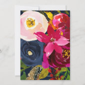 Invitation Boho Florals Burgundy Navy Mariage aquarelle (Dos)