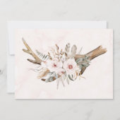 Invitation Boho Florals & Deer Antlers Flèches Mariage RSVP (Dos)