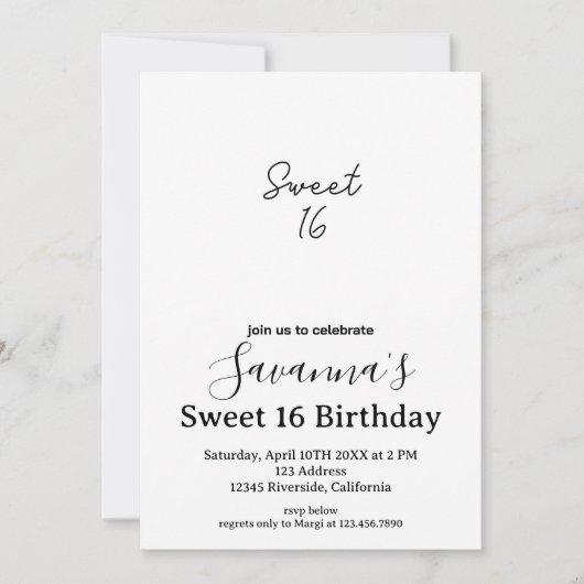 Invitation Boho Florals Douceur personnalisée 16 Anniversaire (Devant)