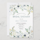 Invitation Boho Florals Eucalyptus Fête des mariées Feuille (Devant)