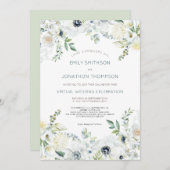 Invitation Boho Florals Eucalyptus Feuille Mariage virtuel (Devant / Derrière)