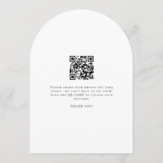 Invitation Boho Florals Nom de l'invité QR Mariage Numéro de  (Dos)