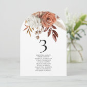 Invitation Boho Florals Nom de l'invité QR Mariage Numéro de  (Debout devant)