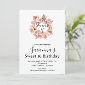 Invitation Boho Florals Personalized Sweet 16 Birthday (Debout devant)