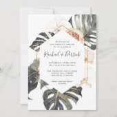 Invitation Boho Flore tropicale avec Mariage de cadre géométr (Devant)