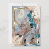 Invitation Boho Flower Gold Frame, Or Rose, Retrait de marbre (Dos)